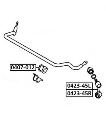 ASVA 0407-012 Bearing Bush, stabiliser